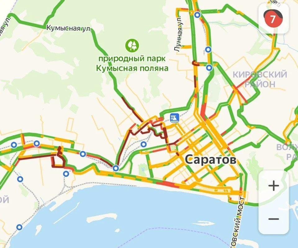 Ситуация на 09:10 немного лучше, но все равно далека от хорошей. Скриншот с сервиса «Яндекс.Карты»