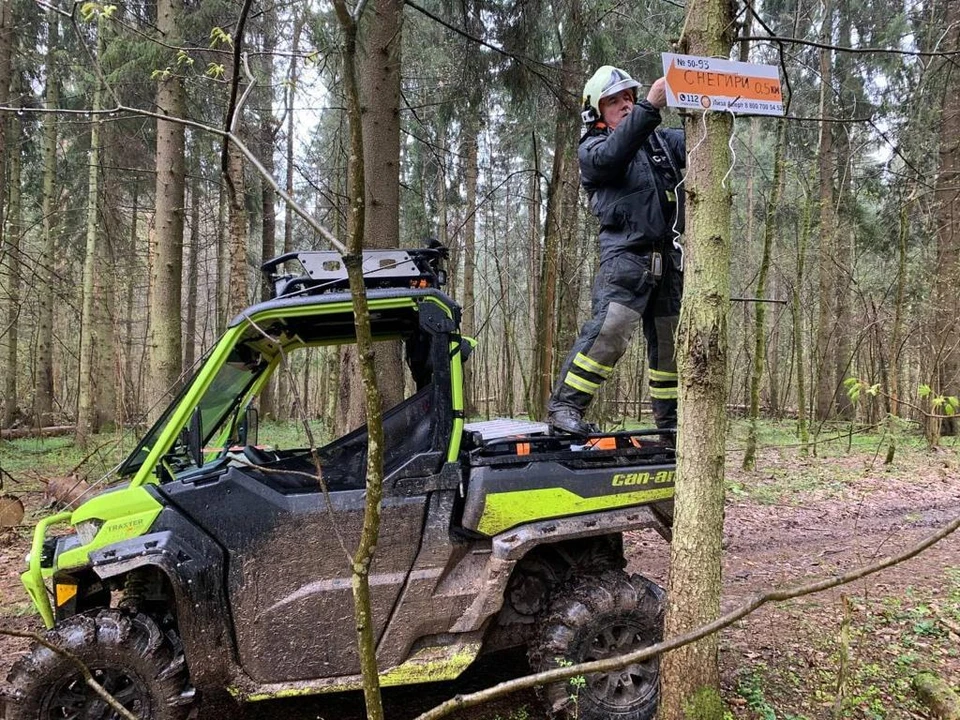 Люди в лесу могут ориентироваться по специально развешенным заранее оранжевым табличкам. Фото: пресс- служба "Лиза-алерт".