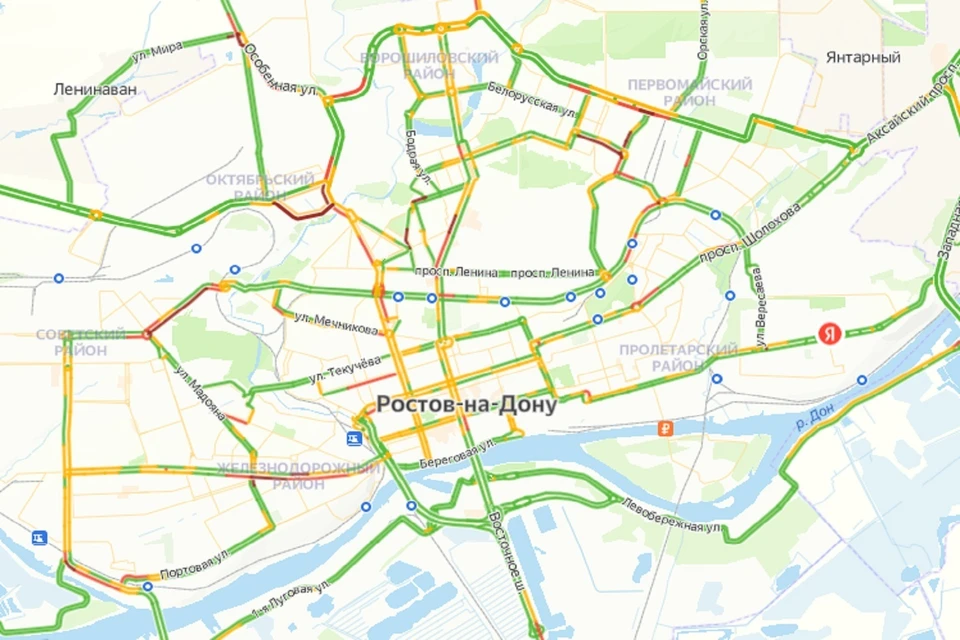 Утренние пробки в Ростове