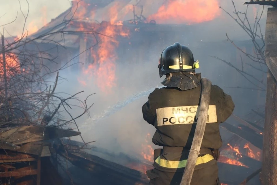 Возгорание произошло ночью Фото: МЧС по Амурской области