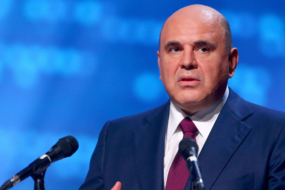 Премьер-министр РФ Михаил Мишустин во время выступления на сессии "Глобальная промышленность vs Глобальная эпидемия" в рамках деловой выставки "Иннопром" в Екатеринбурге. Фото: Алексей Колчин/ТАСС