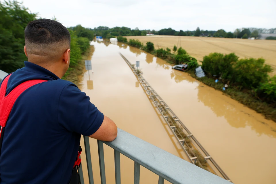 В Германии из-за наводнения затопило автотрассы