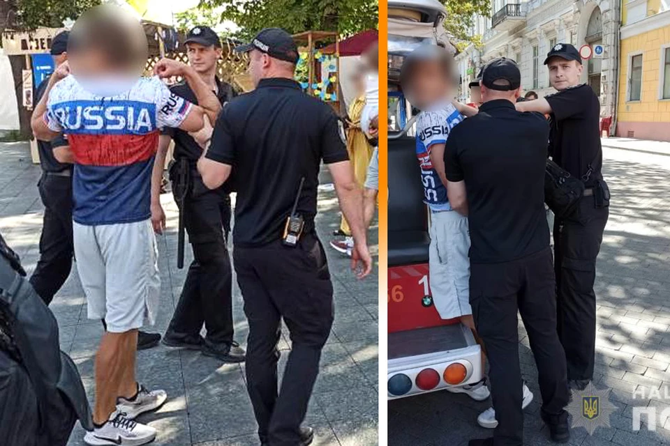 В МВД Украины говорят, что мужчина был задержан не из-за своей одежды, а из-за поведения. Фото: od.npu.gov.ua