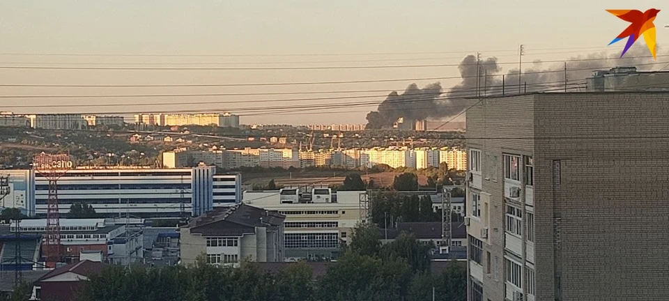 Пожар возле пруда Семхоз