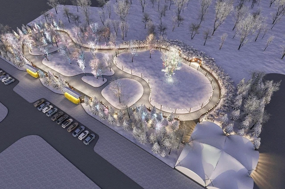 В Центральном парке планируют открыть ледовую дорожку. фото: телеграм-канал «Мэрия Белгорода».