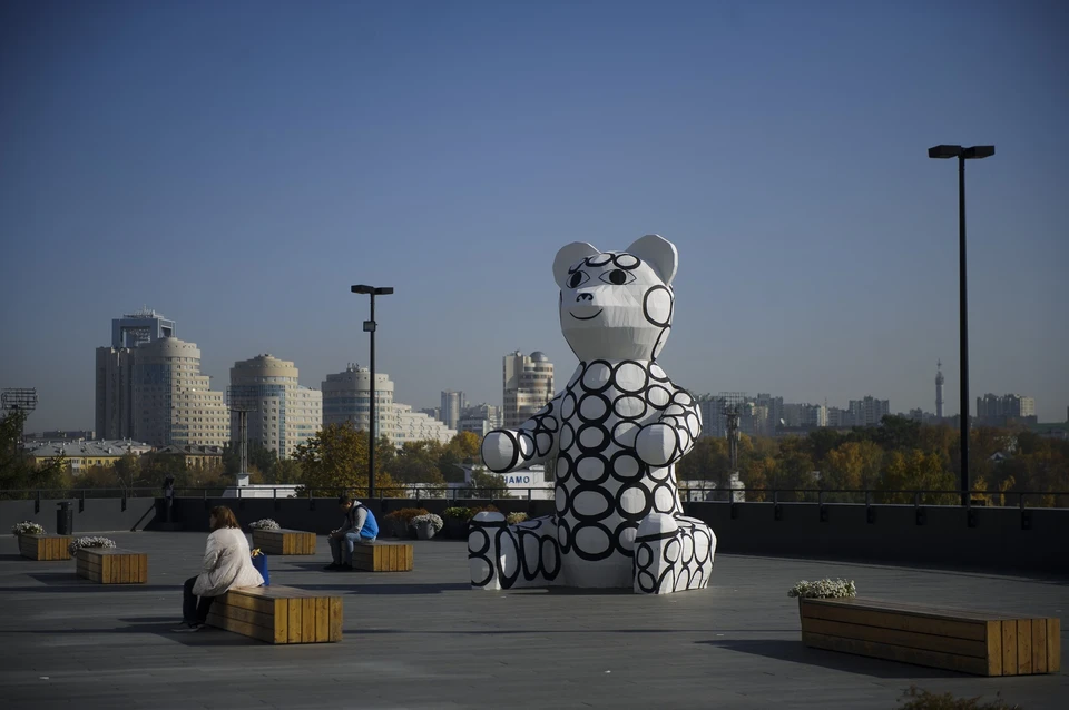 Один из объектов арт-фестиваля - гигантский белый медведь Гриша