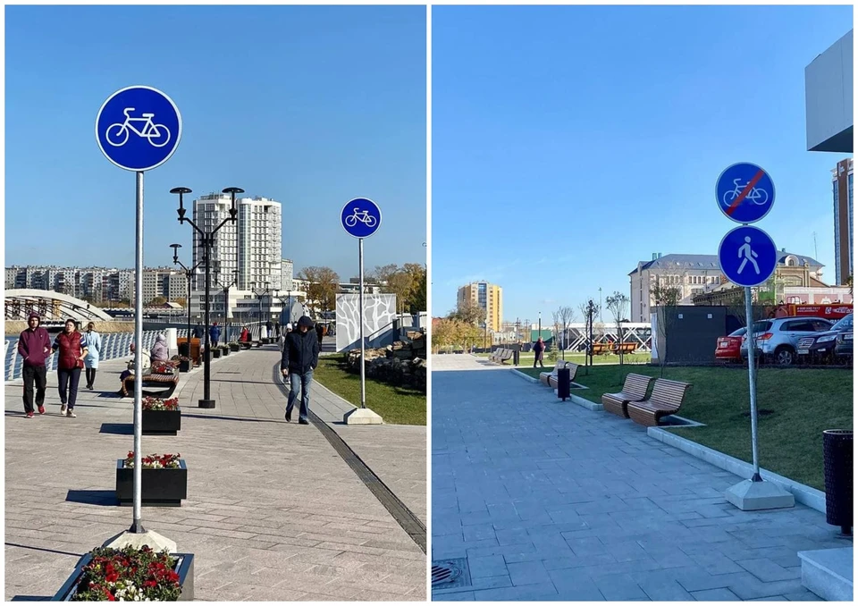Знаки установили на протяжении всей набережной. Фото: Челябинский урбанист/t.me