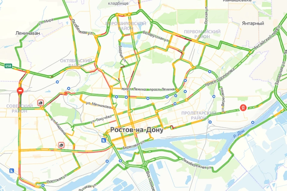 Утренние пробки в Ростове
