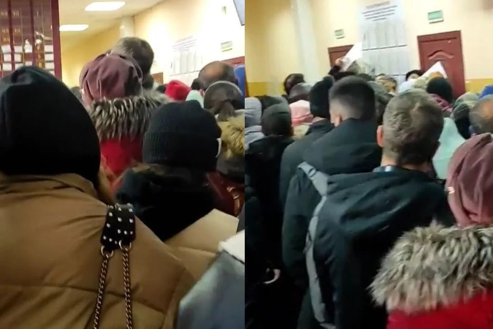 В новосибирском отделе миграции в Ленинском районе собралась большая очередь за талонами.