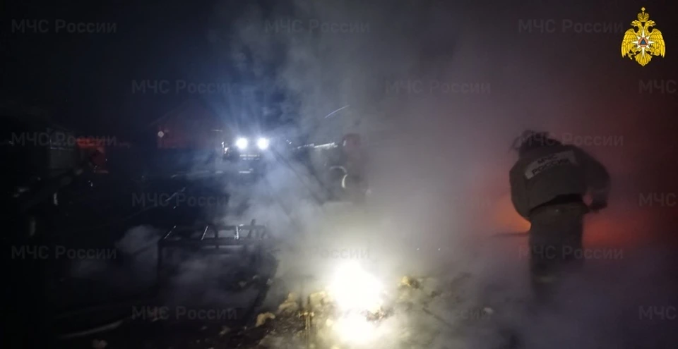 Ликвидация пожара в Малоярославецком районе.