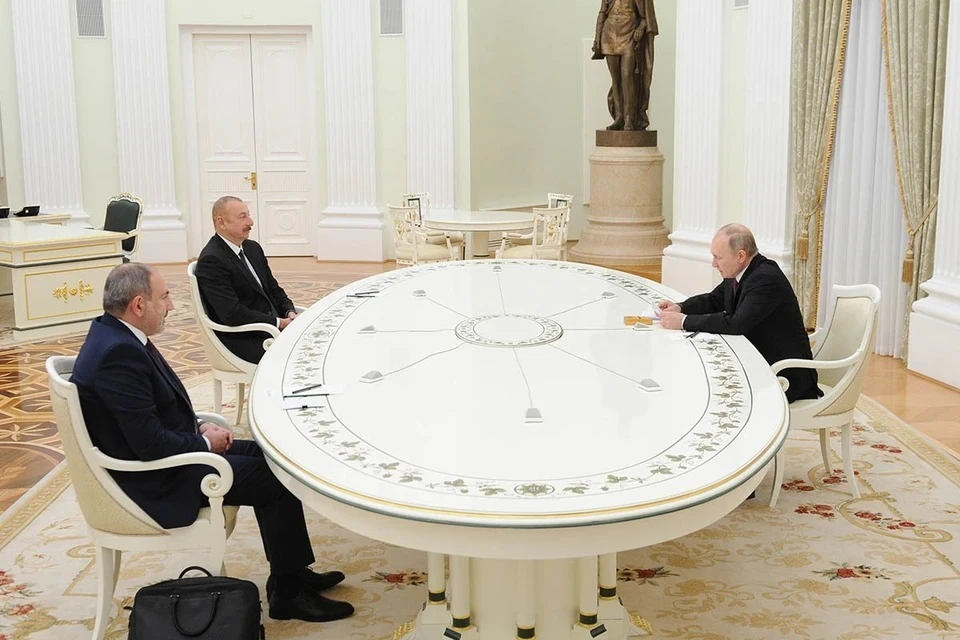 Трехсторонние переговоры Путина, Алиева и Пашиняна пройдут в Сочи 26 ноября 2021 Фото: Михаил Климентьев/ТАСС