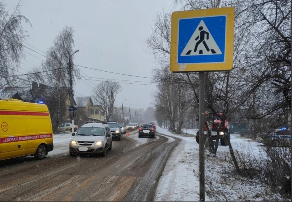 Пешеход получил травмы на улице Лермонтова в Твери Фото: УГИБДД России по Тверской области