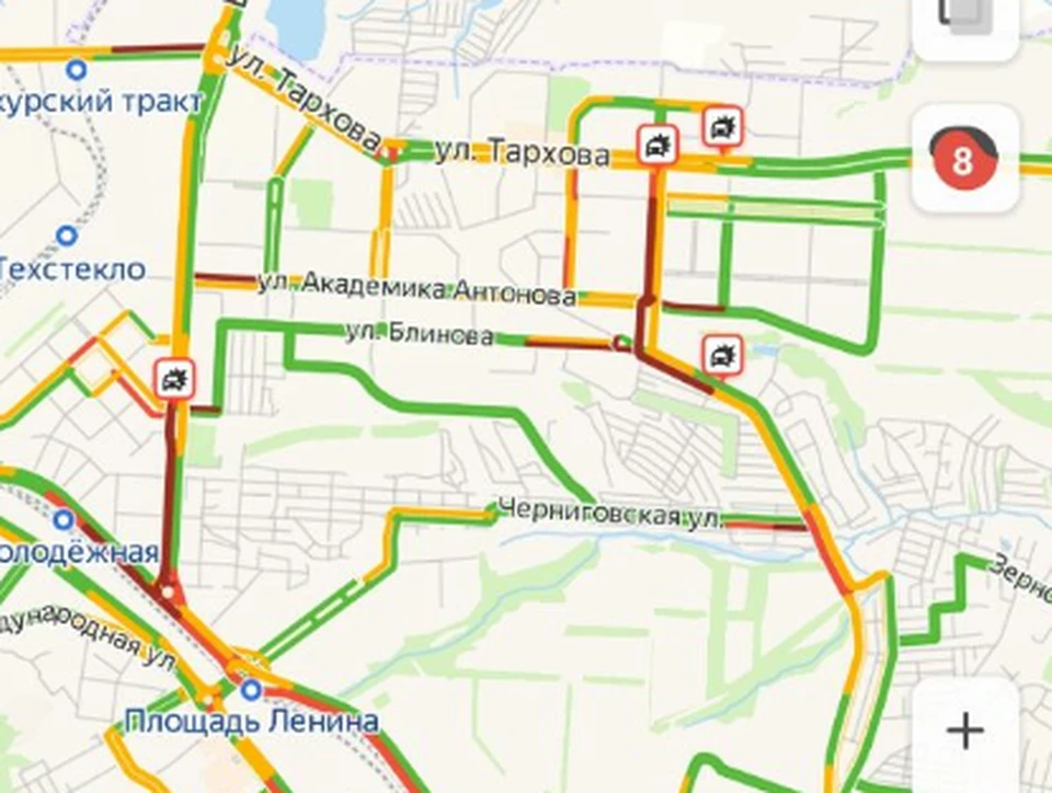 Пробки в Ленинском районе