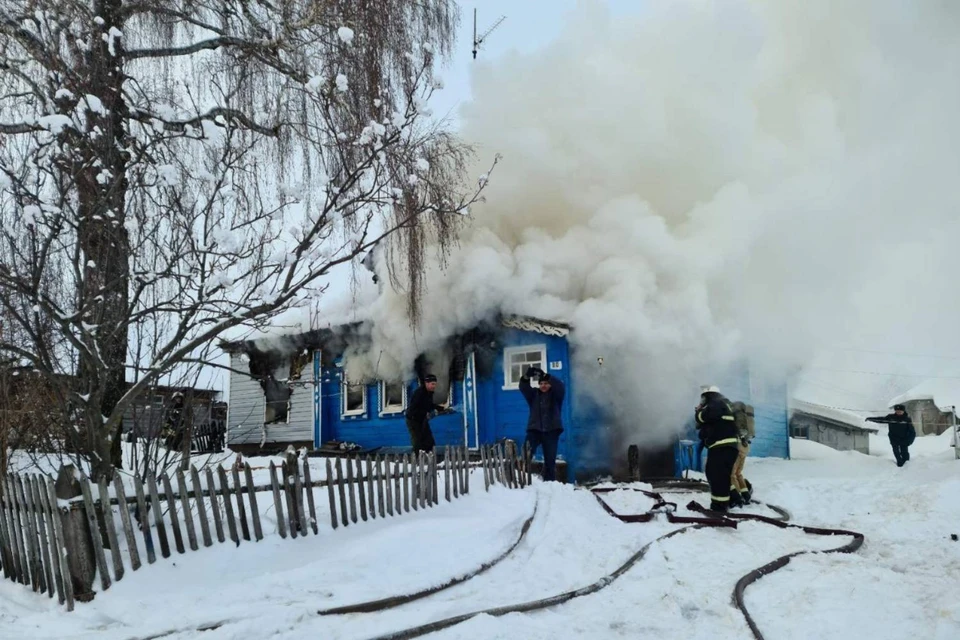 Возгорание произошло в деревне Гужово.