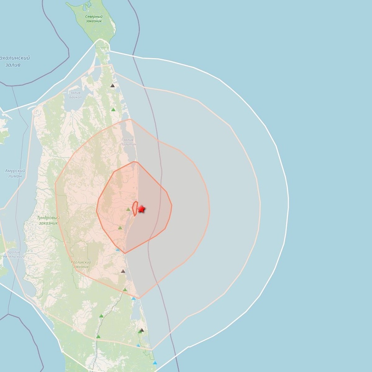 В Охотском море, к востоку от залива Чайво зарегистрирован подземный толчок  - KP.RU