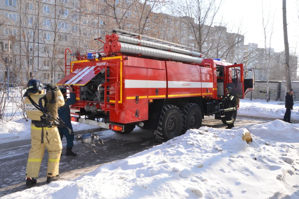 В Хабаровске сгорел офис на улице Муравьева-Амурского