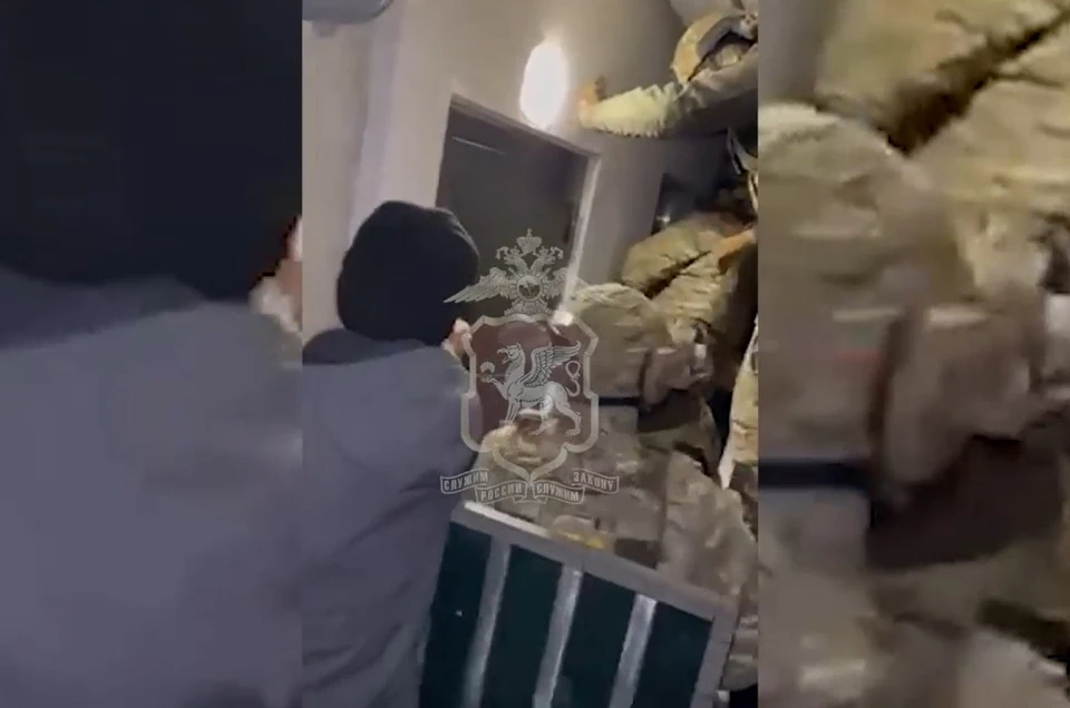 В Ялте силовики штурмом взяли квартиру наркопреступника. Фото: скриншот из видео