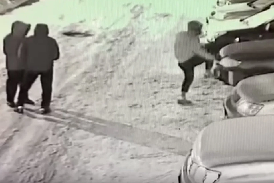 Видео с новосибирцами, разгромившими дорогой кроссовер, появилось в соцсетях. Фото: стоп-кадр.