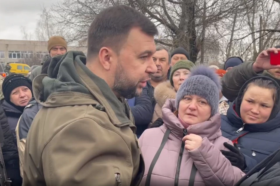 Встреча Дениса Пушилина с жителями Гранитного. Фото: АГ ДНР
