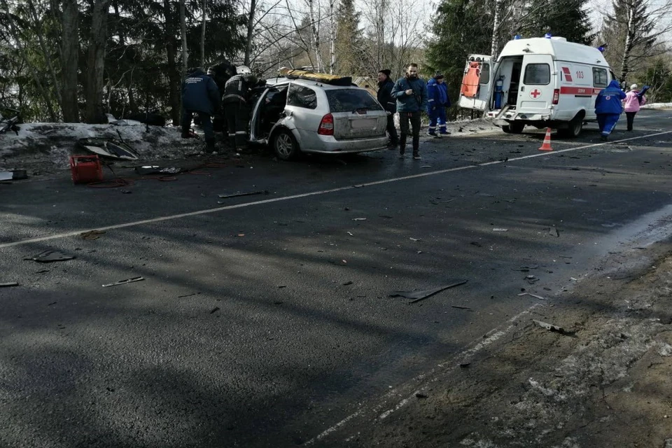 Водитель иномарки погиб в лобовой аварии с мусоровозом на трассе «Грузино – Керро» в Ленобласти 2 апреля ФОТО: «Мегаполис | ДТП и ЧП»