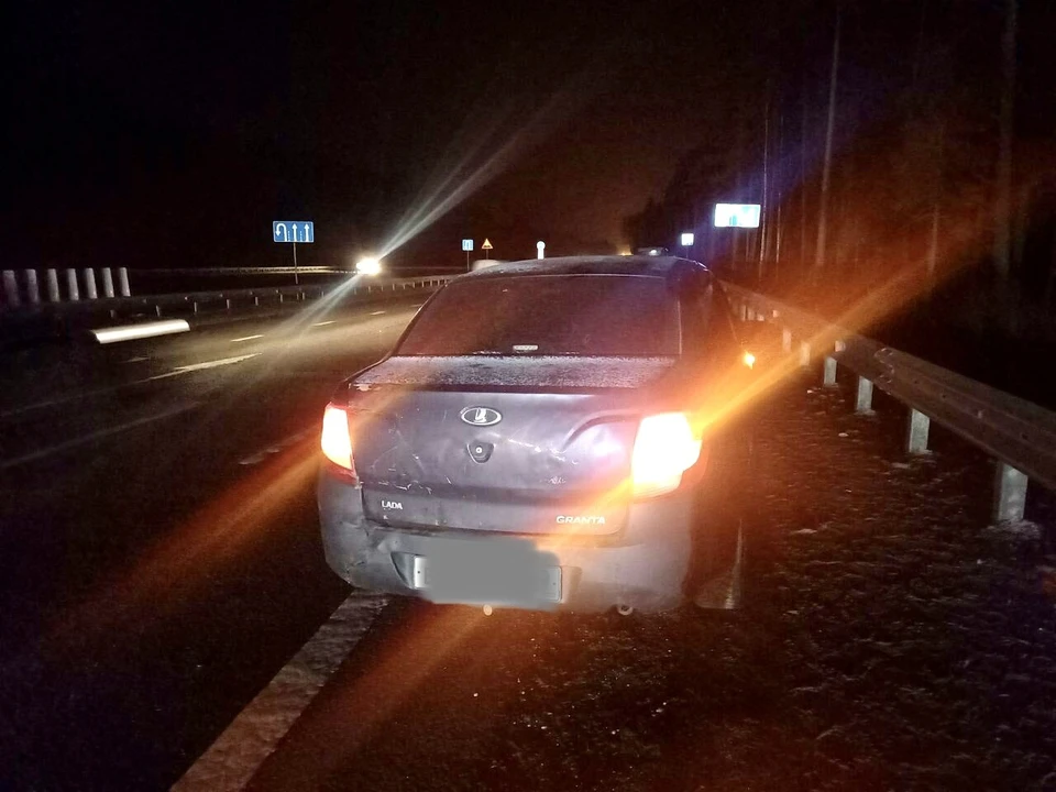 Фото с места смертельного ДТП на трассе М10, где погиб пешеход. Фото: ГИБДД по Тверской области