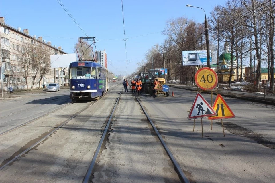 На улице Гагарина в Ижевске начались ремонтные работы. Фото: Миндортранс УР