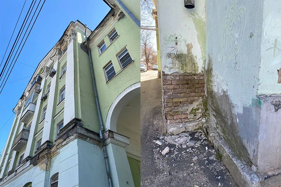С фасада дома обрушилась лепнина Фото: прокуратура Тверской области