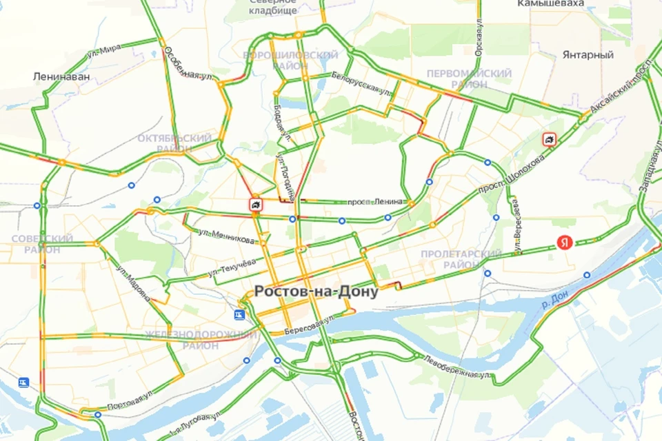 Утренние пробки в Ростове.