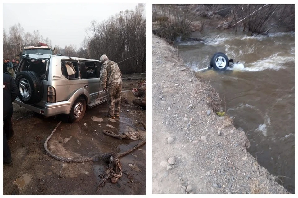 Унесенные рекой: в Хабаровском крае двое мужчин утонули в джипе. Фото: отделение пропаганды УГИБДД по Хабаровскому краю.