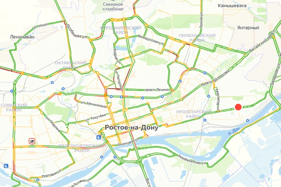 Утренние пробки в Ростове.