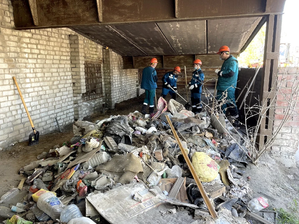Рабочие предприятия расчистили территорию в 130 квадратных метров