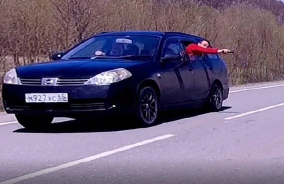 На Сахалине на дороге Огоньки-Невельск обстреляли велосипедиста. Стоп-кадр видео из ТГК ЧП Сахалин
