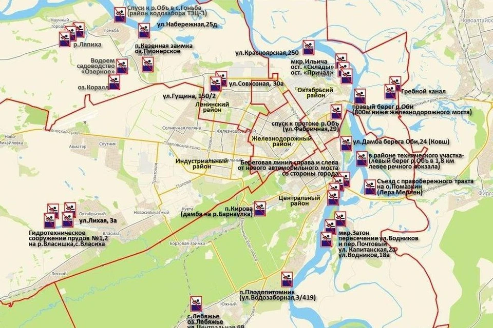 В несанкционированных местах купания установлены знаки "Купаться запрещено"