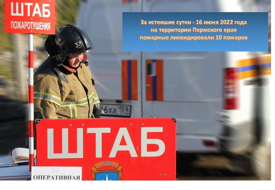 В сводку происшествий вошли 10 пожаров. Фото: ГУ МЧС по Пермскому краю.