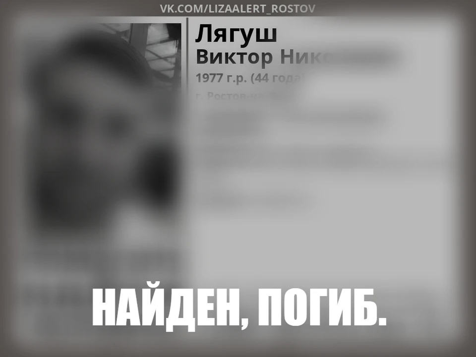 После двух месяцев поисков волонтеры нашли мертвым пропавшего ростовчанина.