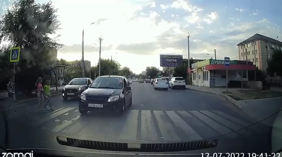 Запечатлённый на видеорегистратор опасный момент