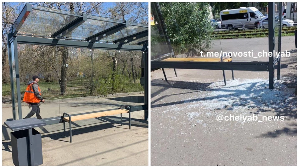 Сейчас павильон будут восстанавливать. Фото: Челябинский дорожник, Telegram