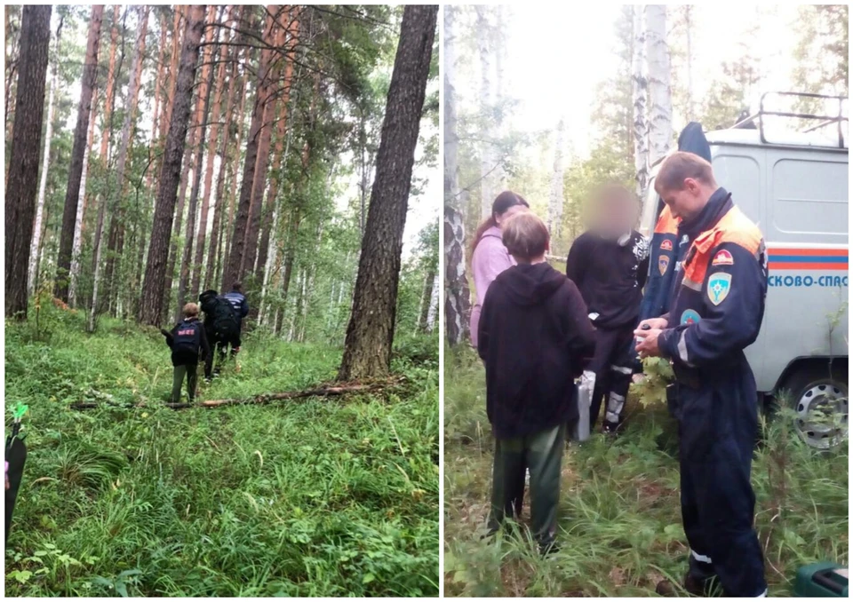 Мать и двое детей ждали спасения на полянке среди болот. Фото: поисково-спасательная служба Челябинской области