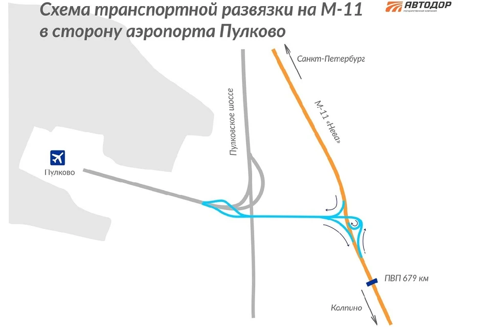 Новую развязку построят от М-11 к Пулково. Фото: ГК "Автодор".