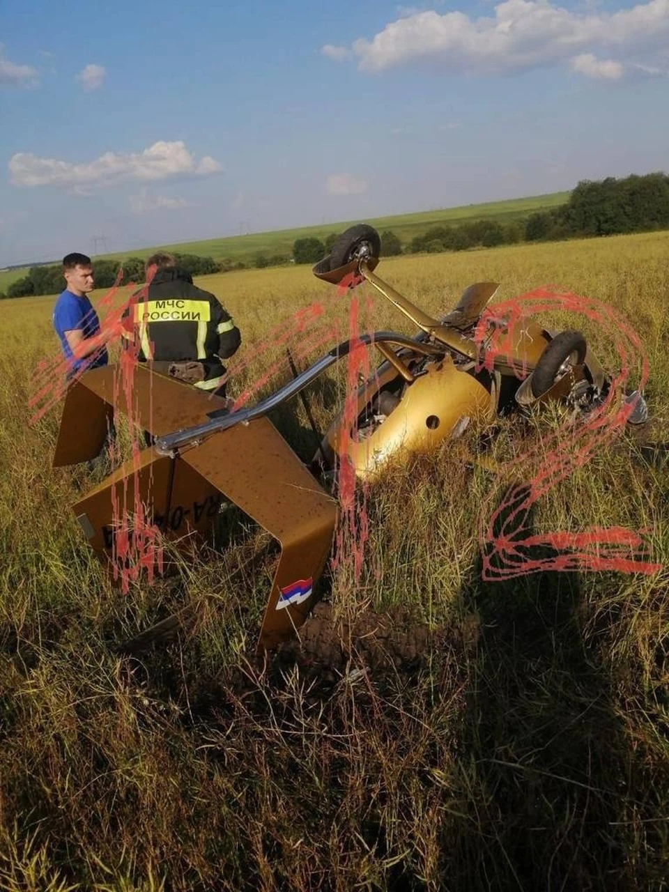 В Тульской области легкомоторный самолет совершил жесткую посадку