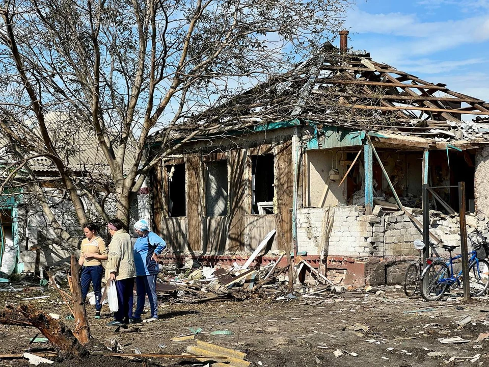 Один из 72-х разрушенных домой в Валуйках после обстрела ВСУ 16 сентября. Фото из телеграм-канала Вячеслава Гладкова.