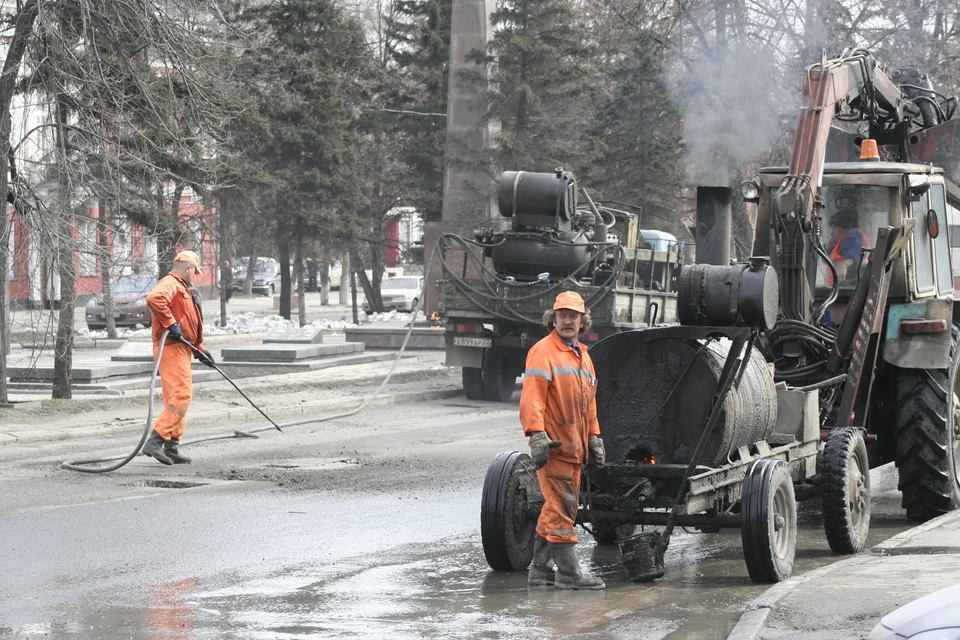 Дорожные работы в Барнауле