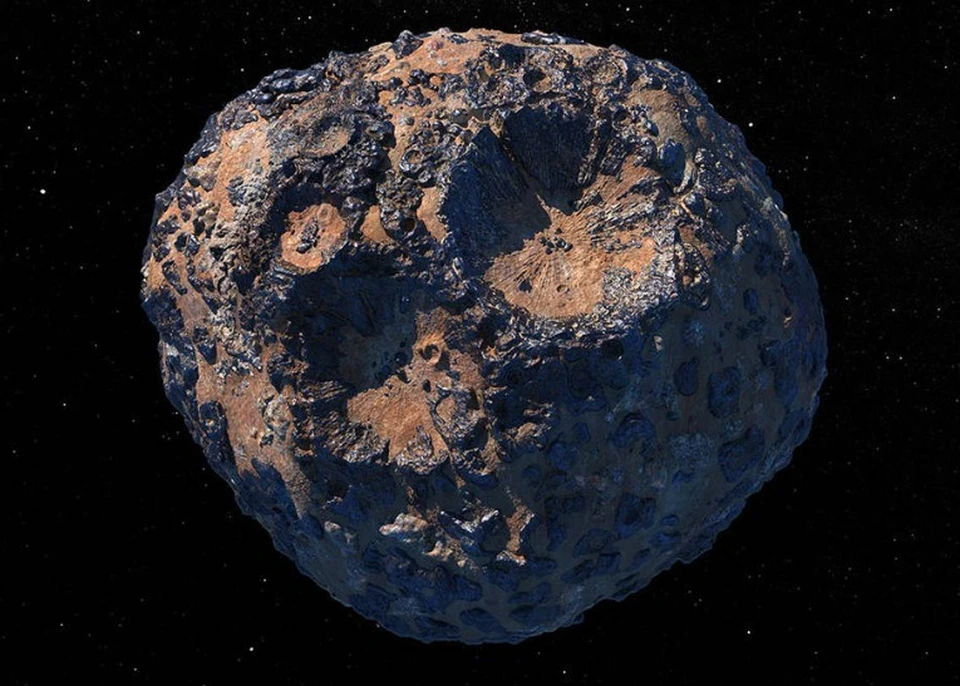 Стоимость золота на астероиде Психея не укладывается в голове - 10 тысяч квадриллионов долларов. Схематичное изображение Психеи за авторством NASA