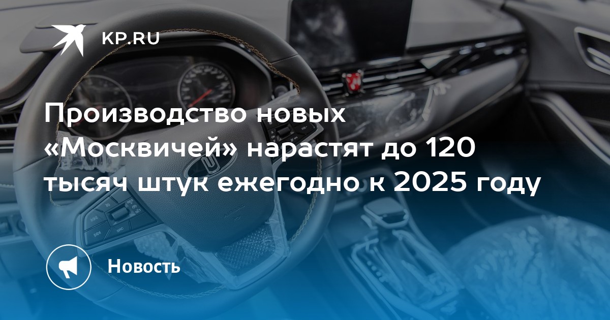Производство новых Москвичейнарастят до 120 тысяч штук ежегодно к 2025 году