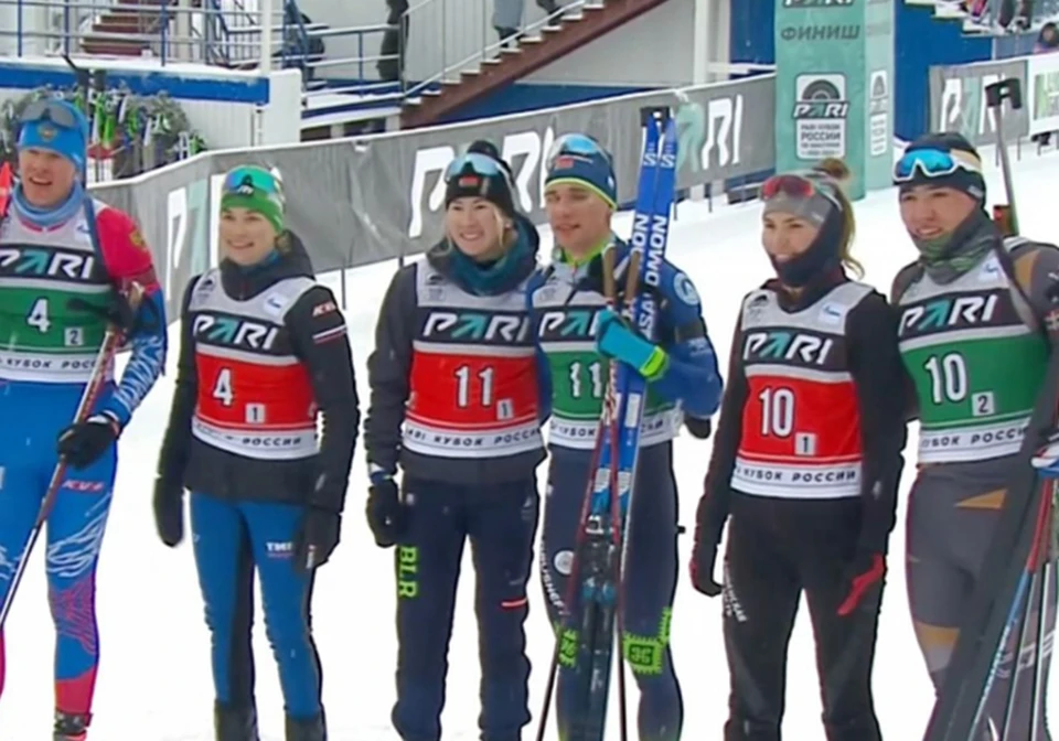 Смольский и Алимбекова выиграли гонку Кубка России. Фото: biathlonrus.com