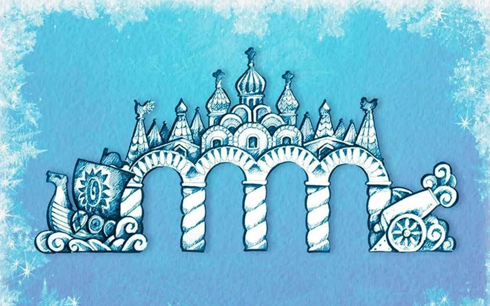 Русские сказки – основная тема ледового городка этого года. Фото: пресс-служба администрации Ижевска