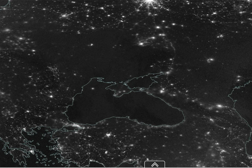 Так выглядит Украина из космоса ночью. Фото: NASA.