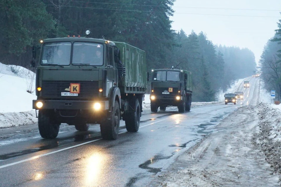 Грузовики с буквой "К" напугали украинцев. Фото: Министерство обороны Республики Беларусь