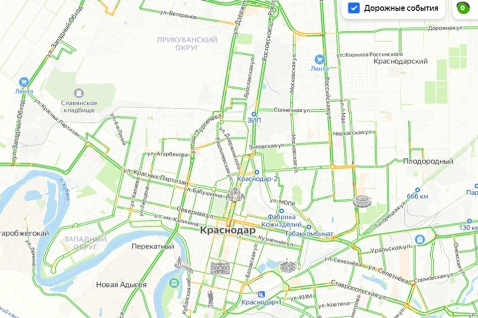 Карта краснодара октябрьская