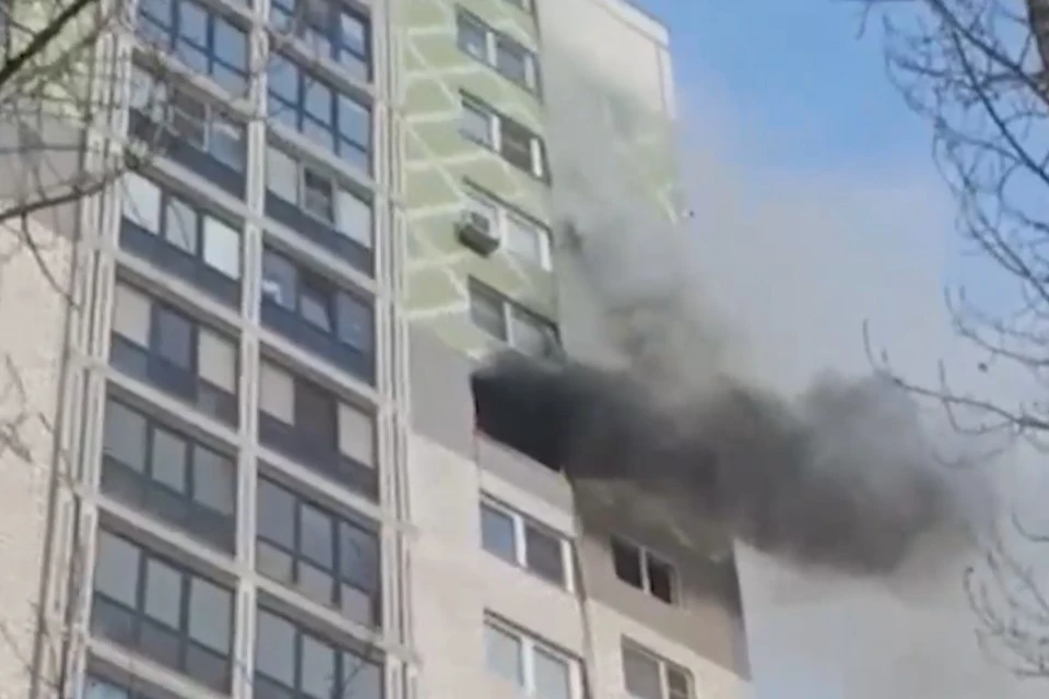 Пожар в жилом доме на юго-западе Москвы унёс жизни трёх человек, фото: скриншот из видео